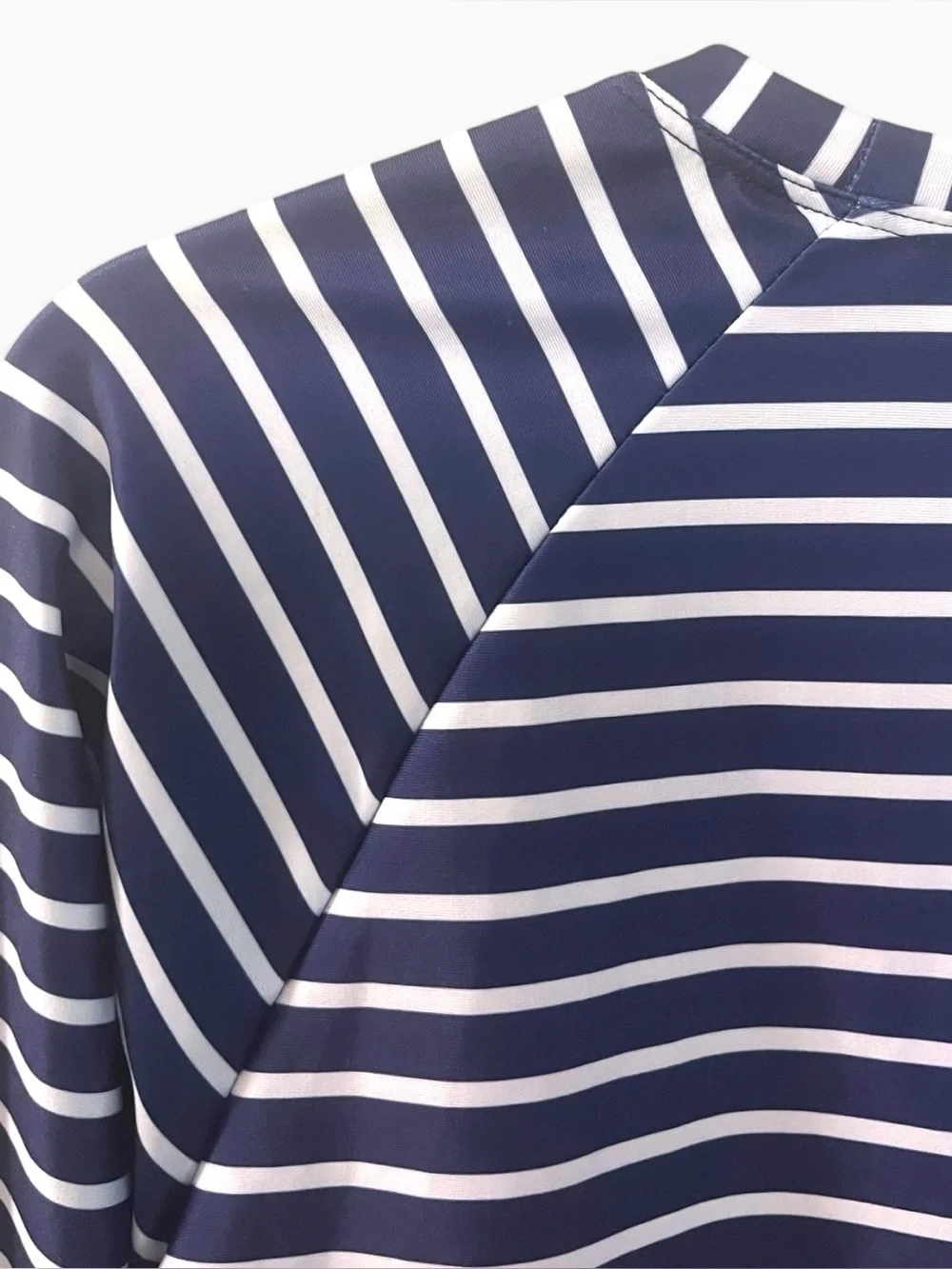 Kids Navy & White Stripe UPF Swim Top, Size 18.5